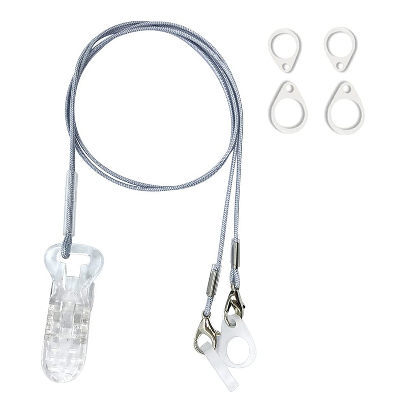 [Australia] - BTE Hearing Aid Clips Otoclip for Adults and Kids with 7mm 9mm 11mm Silicone Loops for BTE Hearing aids and Anti Lost Lanyard Cord and Carry case (Gray) 