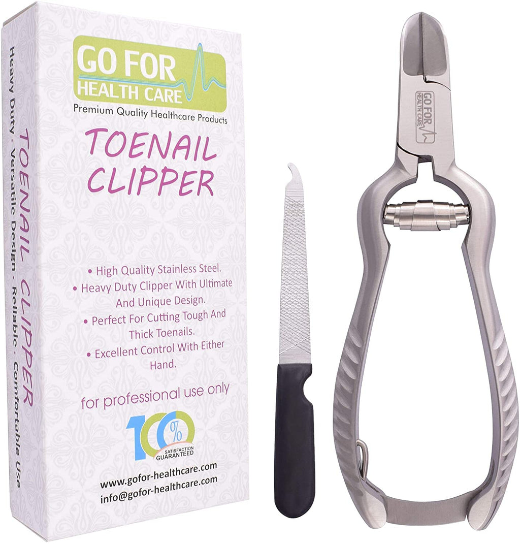 [Australia] - Podiatrist Toenail Clippers For Thick And Ingrown Nails, Heavy Duty, Toe Nail Nippers 5.5 Inches With Nail File, Super Sharp Curved Blade Stainless Steel, Seniors And Adults 