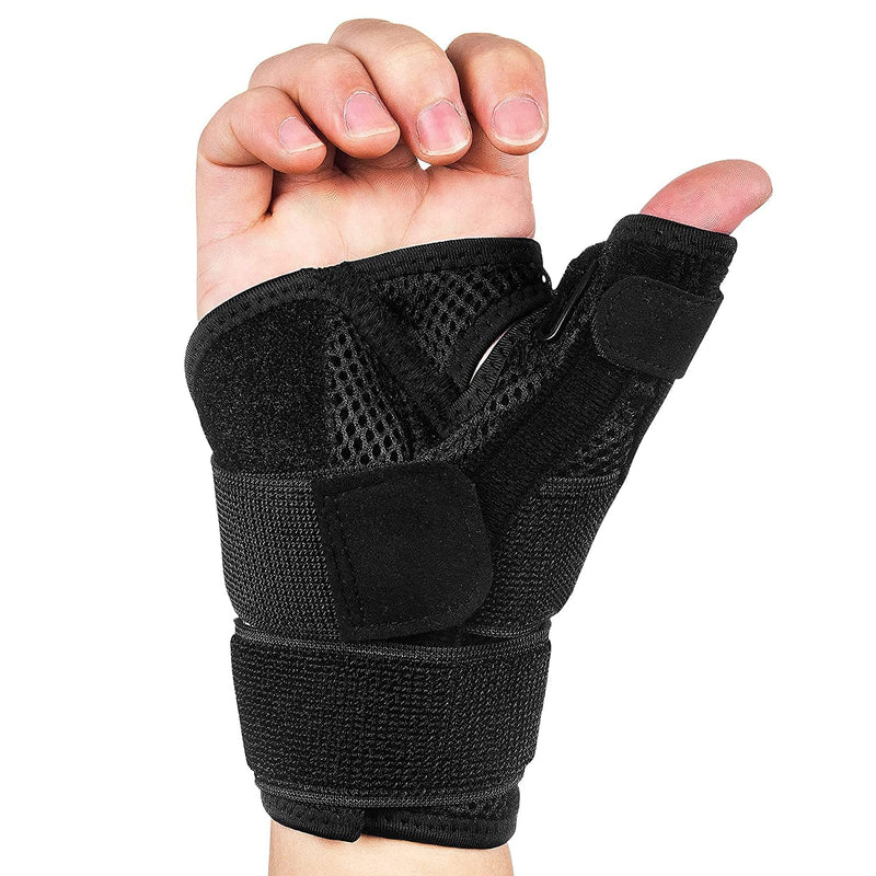 [Australia] - DropSky [4 Pieces] Gel Wrist Thumb Support Braces Soft Waterproof, Relief Pain Carpal Tunnel, Arthritis Thumb, Fits Both Hands, Lightweight, Therapy Rubber-Latex, Stabilizer Support (Fabric Black) 