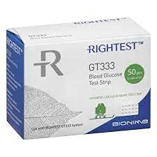 [Australia] - BIONIME RIGHTEST GT333 Blood Glucose Test Strips for use with RIGHTEST GT333 Meter - Blood Sugar Monitoring for Diabetics, Box of 50 