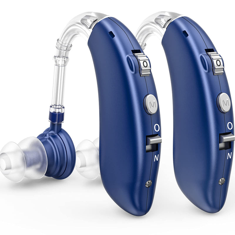 [Australia] - Rechargeable Hearing Aid for Seniors, LIGINN Hearing Amplifier Aids, Sound Amplifier Device with Noise Cancelling,Digital Ear for Hearing Loss Tinnitus,Invisible Ear with Volume Control Blue 