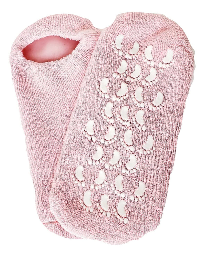 [Australia] - Rucci Moisturizing Socks,Gel Socks, Gel Inner Lining Infused with Essential Oils -Reccomended for Rough feet, Calluses,Cracked Heels,Soften Dry feet - Use with Favorite Lotions/ (Rose Pink) Unisex Rose Pink 