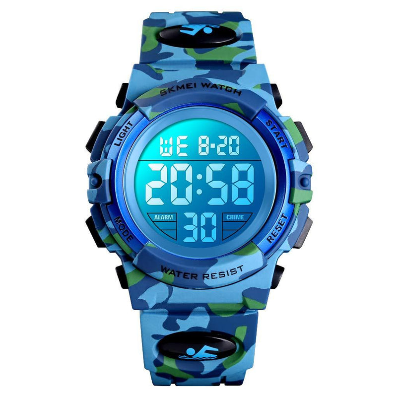 [Australia] - Kids Digital Watch Alarm Clock 12/24 H Stopwatch 7 Colorful Led Boy Girl Wristwatch Kids Watches Multi Function 50M Waterproof Children Sports Watches 