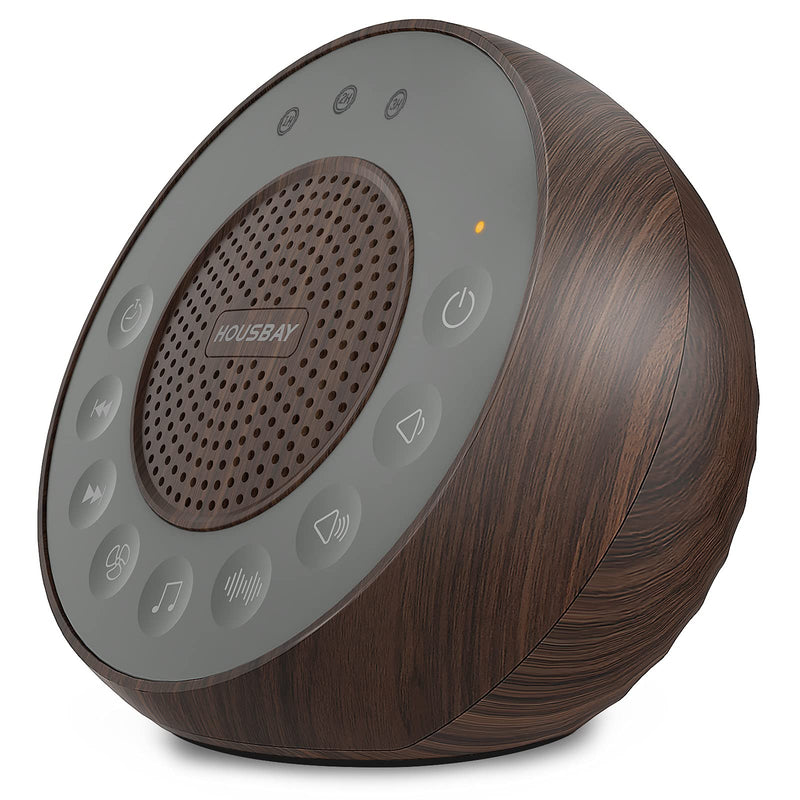 [Australia] - Housbay White Noise Machine with 31 High Fidelity Soothing Sounds, 5W High Power Loud Enough Speaker, Easy Volume Control, Sleep Timer, Sound Machine for Baby, Kids, Adults, Light Sleeper -Wood Grain B-Dark Brown Wooden 