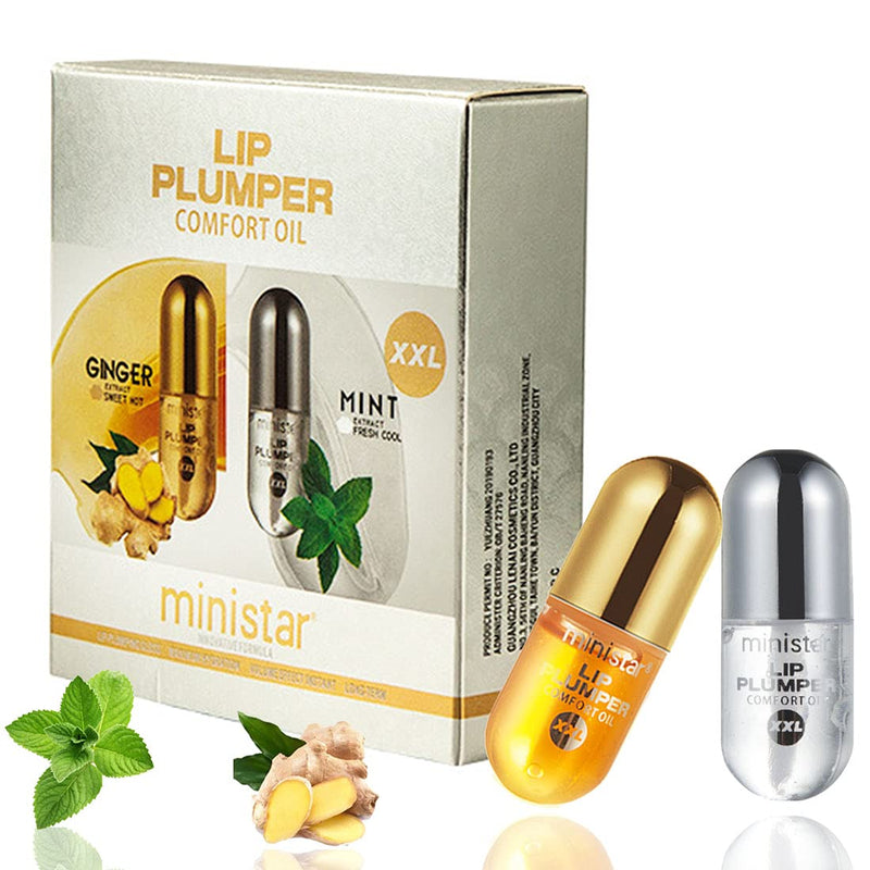 [Australia] - Lip Plumper Set,Natural Lip Plumper and Lip Care Serum,Lip filler,Lip Enhancer for Fuller,Beautiful Fuller, Hydrating & Reduce Fine Lines,Day&Night(2PCS) 