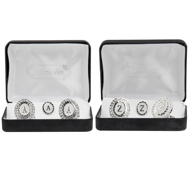 [Australia] - Vittorio Vico Initial Cufflinks & Tie Tack Set: A to Z by Classy Cufflinks gold-plated-stainless-steel 