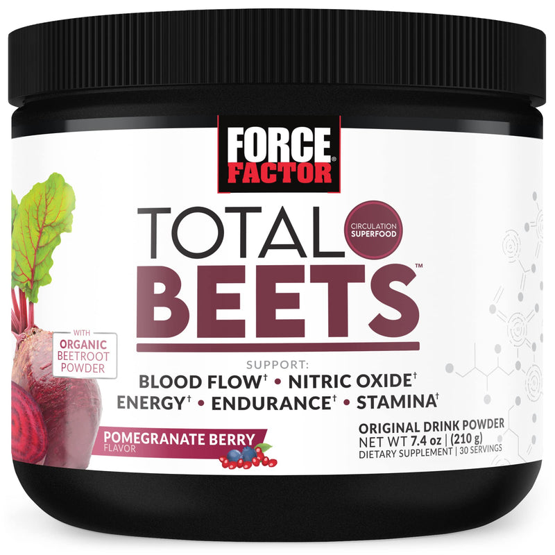 [Australia] - Total Beets Drink Mix Superfood Powder with Nitrates to Support Circulation, Blood Flow, Nitric Oxide, Energy, Endurance, and Stamina, Cardiovascular Heart Health Supplement, Force Factor, 30 Servings Original Powder 7.4 Ounce (Pack of 1) 