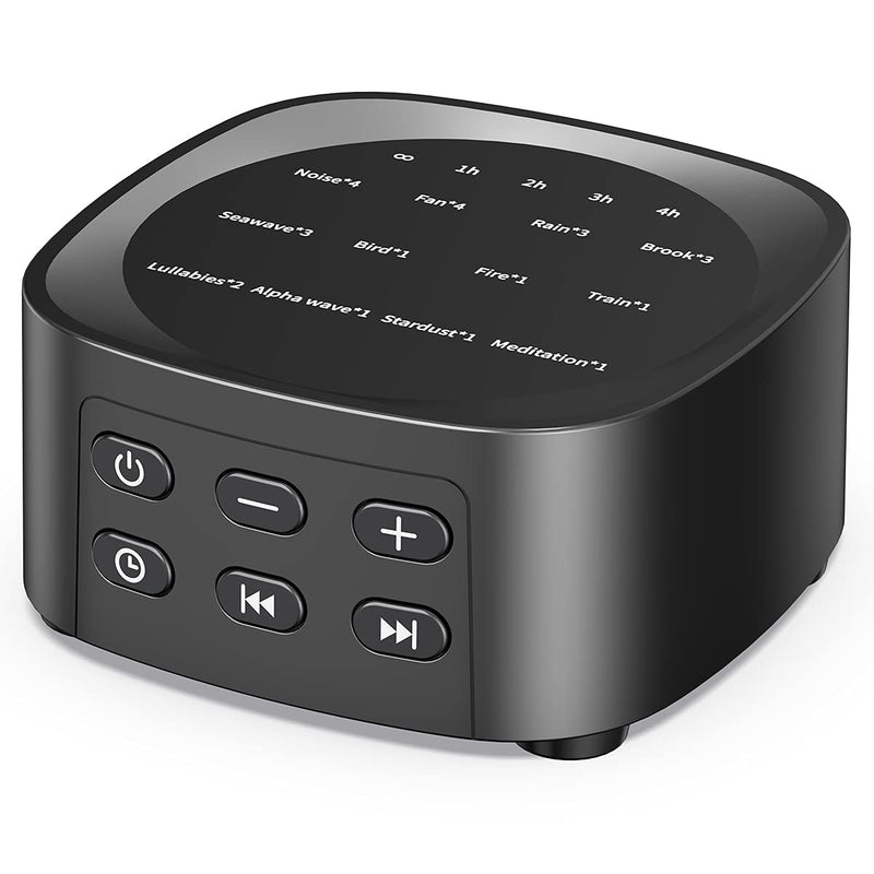 [Australia] - Sleepbox Sound Machines with 36 Volume Levels 5 Timers and Visible Sound Catalog Portable Soothing Sounds and Memory Function Sleep White Noise Machine for Home Office and Travel Black 