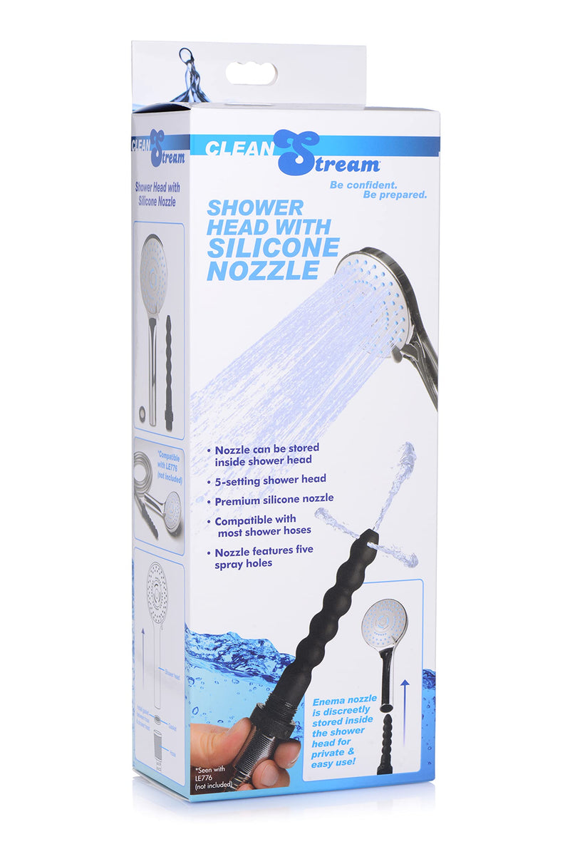 [Australia] - Cleanstream Shower Head with Silicone Enema Nozzle, Black 
