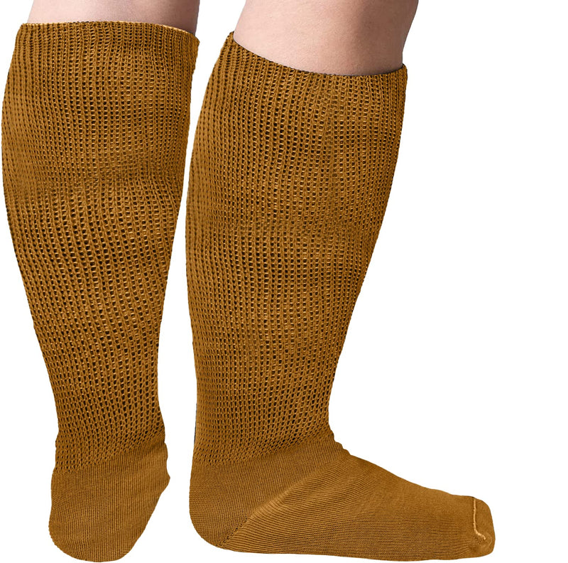 [Australia] - 3 Pairs of Super Wide Socks for Lymphedema - Bariatric Sock Oversized Sock Stretches up to 30'' extra wide socks (Mustard, XXX-Large-3X-Large-Big) Mustard 