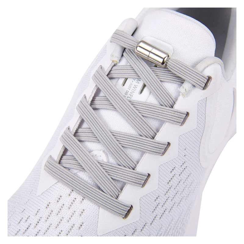 [Australia] - 2 Pairs Elastic No Tie Shoelaces for Adults and Kids，Tieless Elastic Shoe Laces for Sneaker 2 Grey(2 Pairs) 