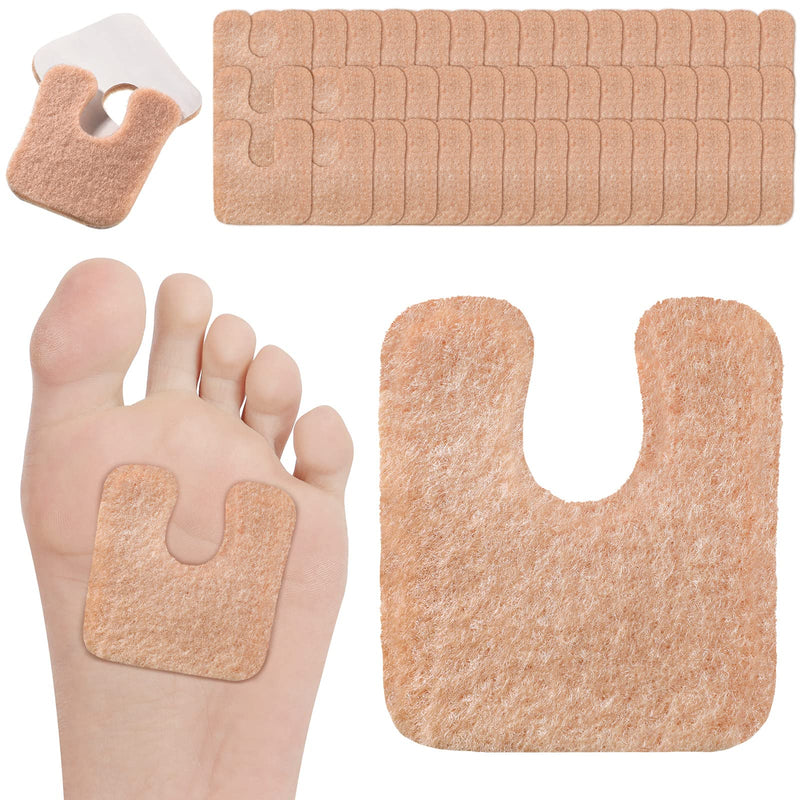 [Australia] - 48 Pieces U-Shaped Felt Callus Pads Metatarsal Foot Pads for Pain Relief Keep Calluses from Rubbing on Shoes Forefoot and Support Self-Adhesive Foam Foot Cushion Pad for Men and Women Beige 