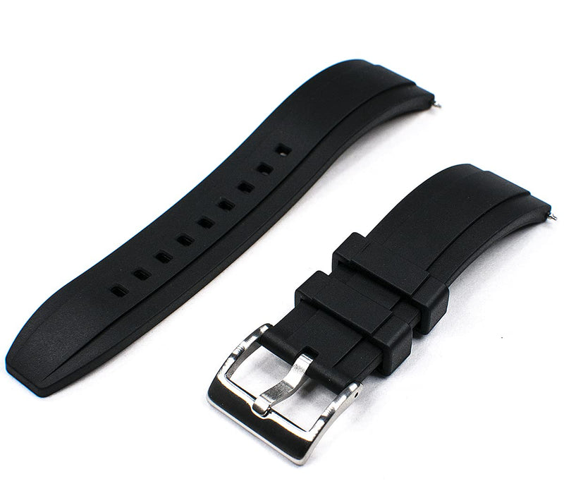 [Australia] - Real Rubber FKM Quick Release Dive Watch Strap Watch Band 20mm 22mm Black 