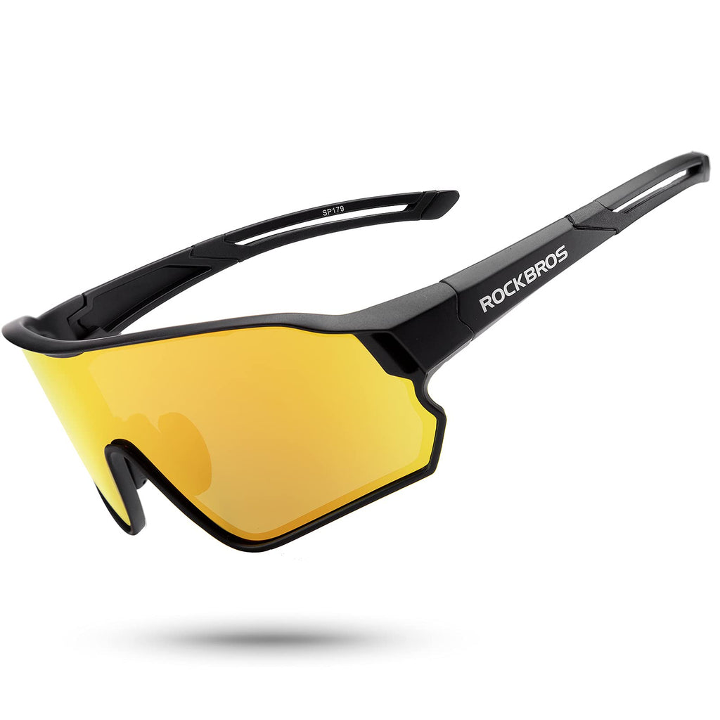 [Australia] - ROCKBROS Polarized Sunglasses for Men Women UV Protection Cycling Sunglasses Black 