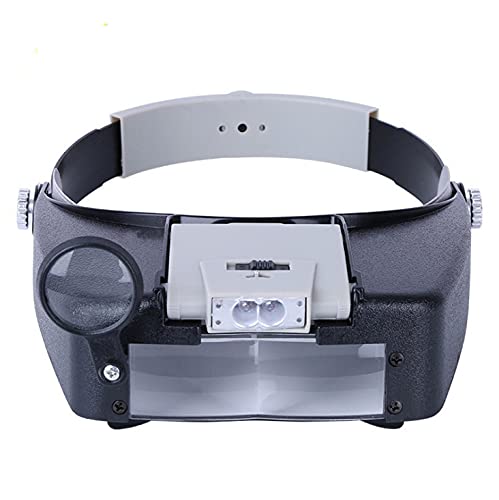 [Australia] - Head Magnifier Jewelers with LED Light Illuminated Helmet Magnifying 1.5X 3X 8.5X 10x Tools for Watch Repair, Precision Work Reading Aid 