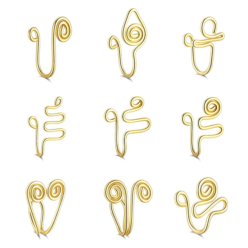 [Australia] - Wishangol African Nose Cuff, Nose Cuff Non Piercing, gold nose cuff, Fake Nose ring, Clip on Nose Ring for Women Men 
