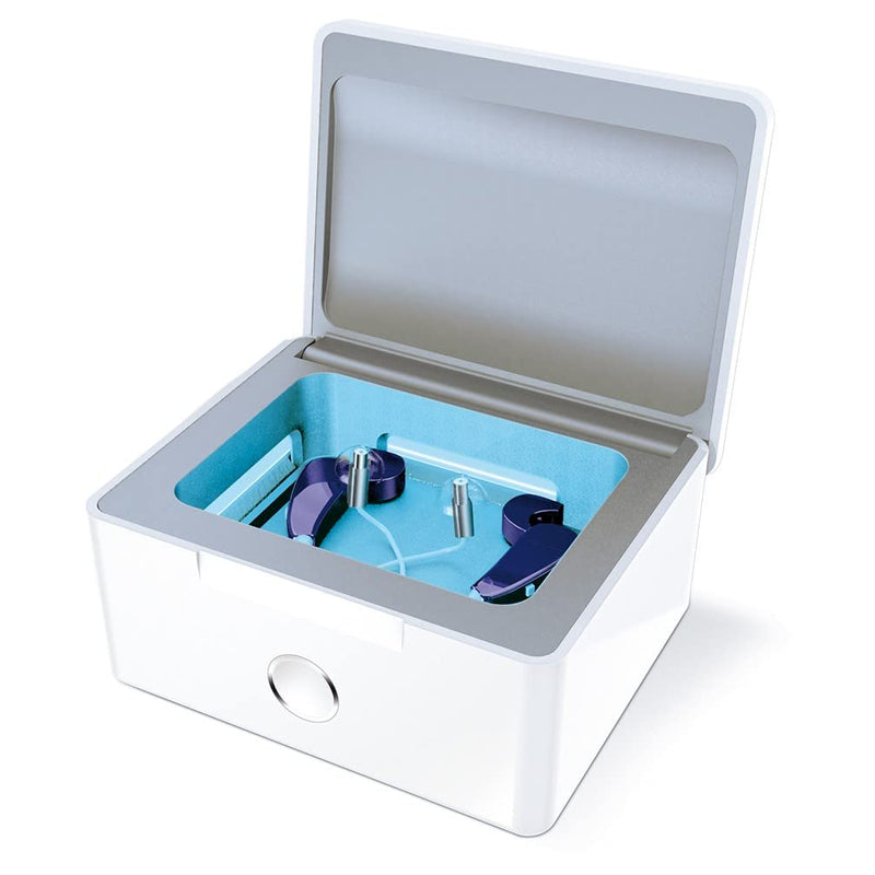 [Australia] - PerfectDry LUX | World's Fastest Hearing Aid Dryer, Dehumidifier Accessory | UV-C Ultraviolet Light Box Kit | Removes Sweat & Moisture from Hearing Aids, Airpods, Wireless Earbuds, Ear Amplifiers 