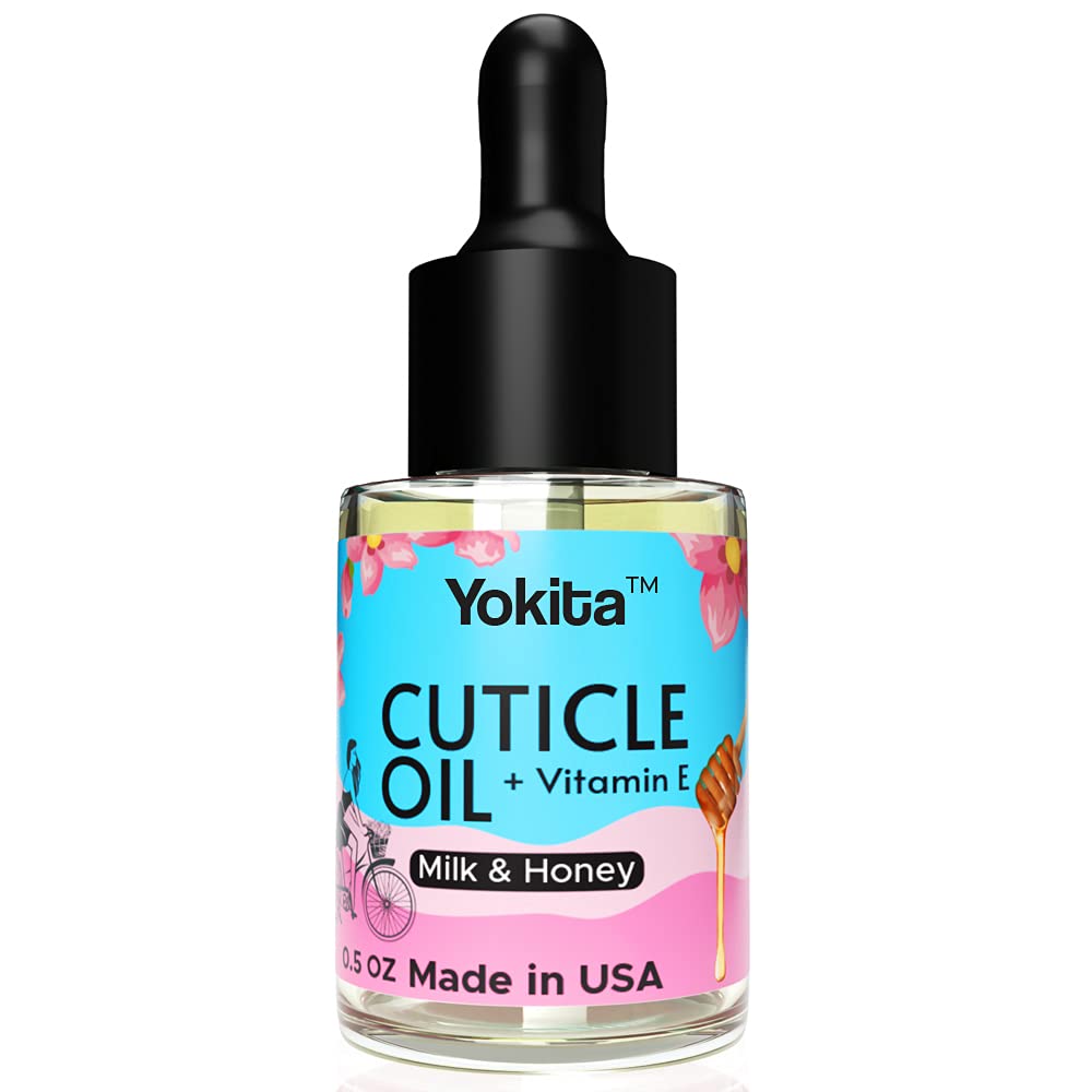 [Australia] - Yokita Premium Brush On Cuticle Oil Milk and Honey Natural Healing Infused, Soothes and Moisturizes Cuticles with Vitamin E 0.5 oz (Milk and Honey) 