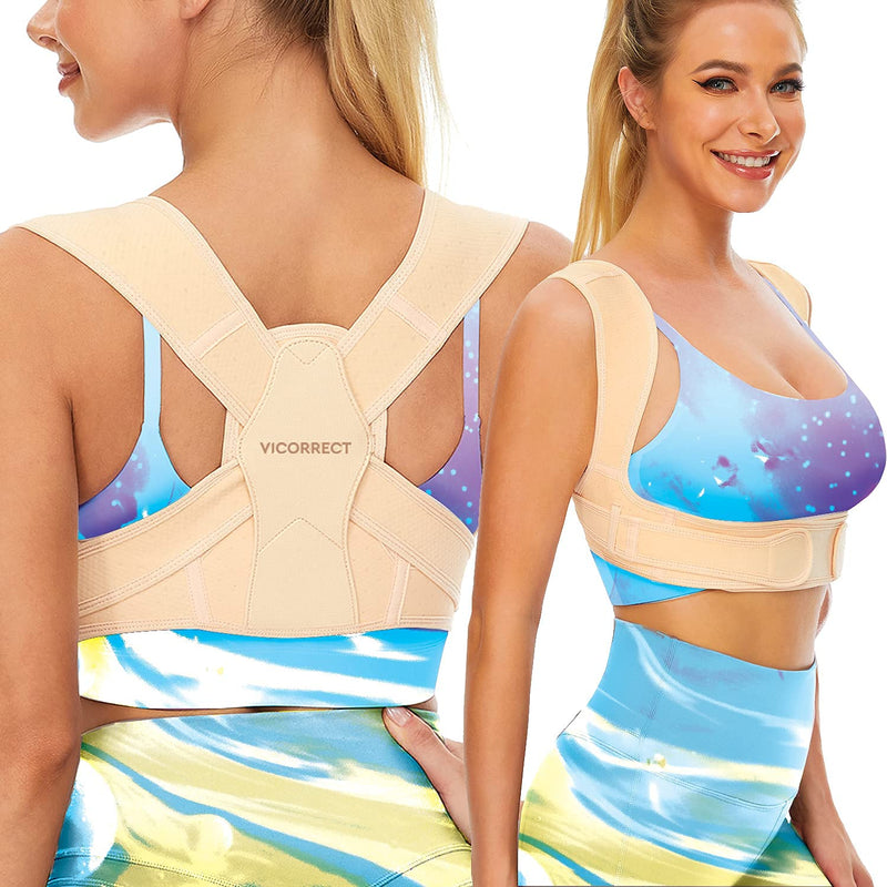 [Australia] - Vicorrect Posture Corrector for Women and Men, Adjustable upper back straightener posture corrector and Providing Pain Relief from Neck, Shoulder, and Upper Back (Small/Medium) Small/Medium 