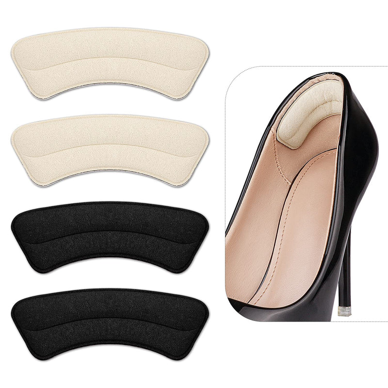 [Australia] - Heel Grips Liner, Comfortable Suede Heel Insert to Fit The Shoe, Prevent The Heel from Slipping Off Due to Oversized Shoes, 4 Pairs Heel Protector Pads 