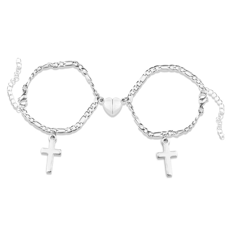 [Australia] - Magnetic Couples Bracelets Mutual Attraction Relationship Cross Charm Bracelet for Her Him 