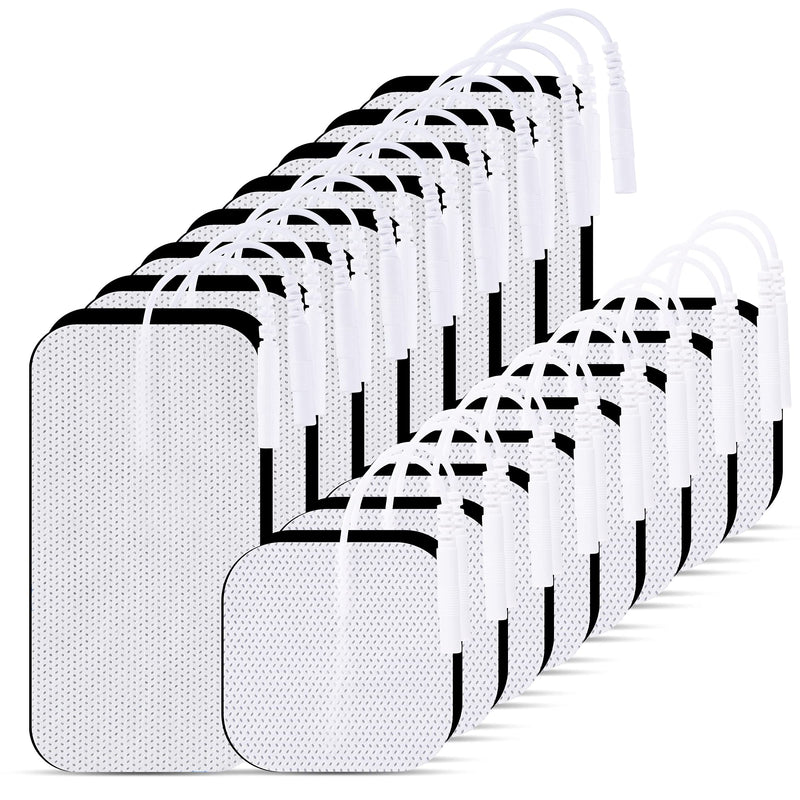 [Australia] - LYINIE TENS Unit Pads 32pcs Reusable Replacement Electrode Patches for Electrotherapy (2"x2" 16pcs, 2"x4" 16pcs) 