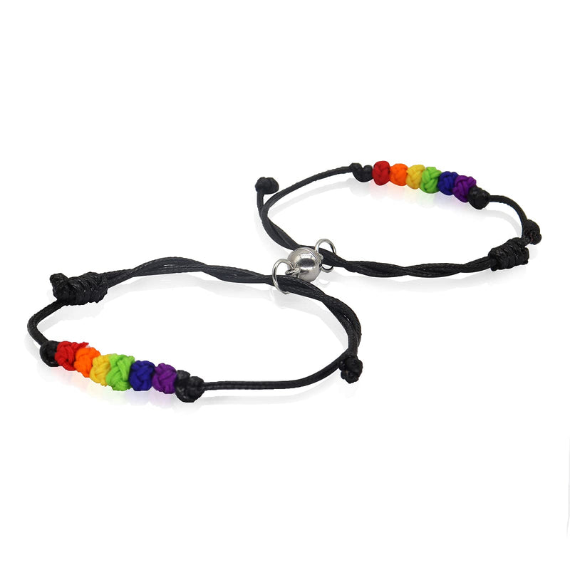 [Australia] - 2pcs Pride Bracelet Rainbow LGBT Bracelets for Women Men Rainbow Pride Bracelet for Gay&Lesbian 2PCS-CS 