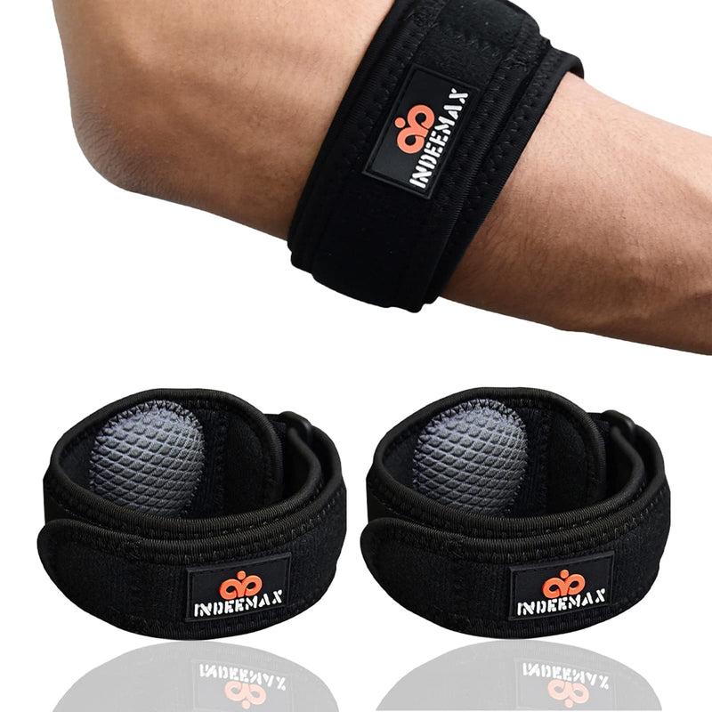 [Australia] - Tennis Elbow Brace 2 Pack, Adjustable Forearm Straps Support Band, with Compression Pad for Women and Men Tennis & Golfer's Elbow Tendonitis Bursitis Pain Relief, Fits 7-16 Inches One Size 
