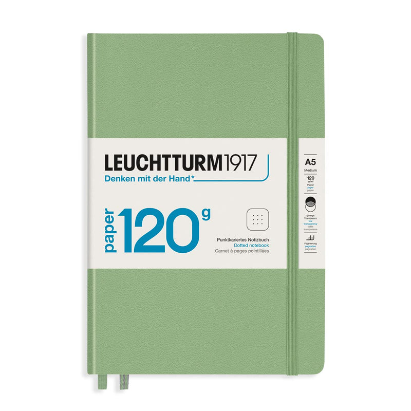 [Australia] - LEUCHTTURM1917 - 120G Special Edition - Medium A5 Dotted Hardcover Notebook (Sage) - 203 Numbered Pages with 120gsm Paper Sage 