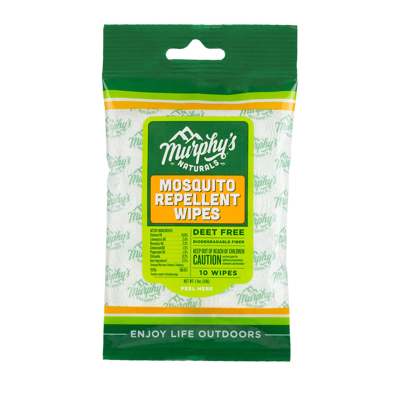 [Australia] - Murphy's Naturals Mosquito Repellent Wipes | DEET Free | Made with Plant Based Essential Oils | Includes Citronella + Lemongrass | Easy to Use | Great for Family | Travel Sized | 10 Wipes 1 