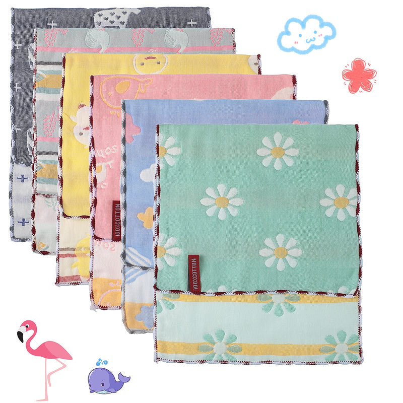 [Australia] - Newwiee 6 Pieces Muslin Baby Burp Cloths Baby Spit Up Cloths Thicken Muslin Burping Rags 6-Layer Absorbent Washcloths Soft Burp Towels for Baby Infant Newborn Teething Drooling, 20 x 10 Inch 
