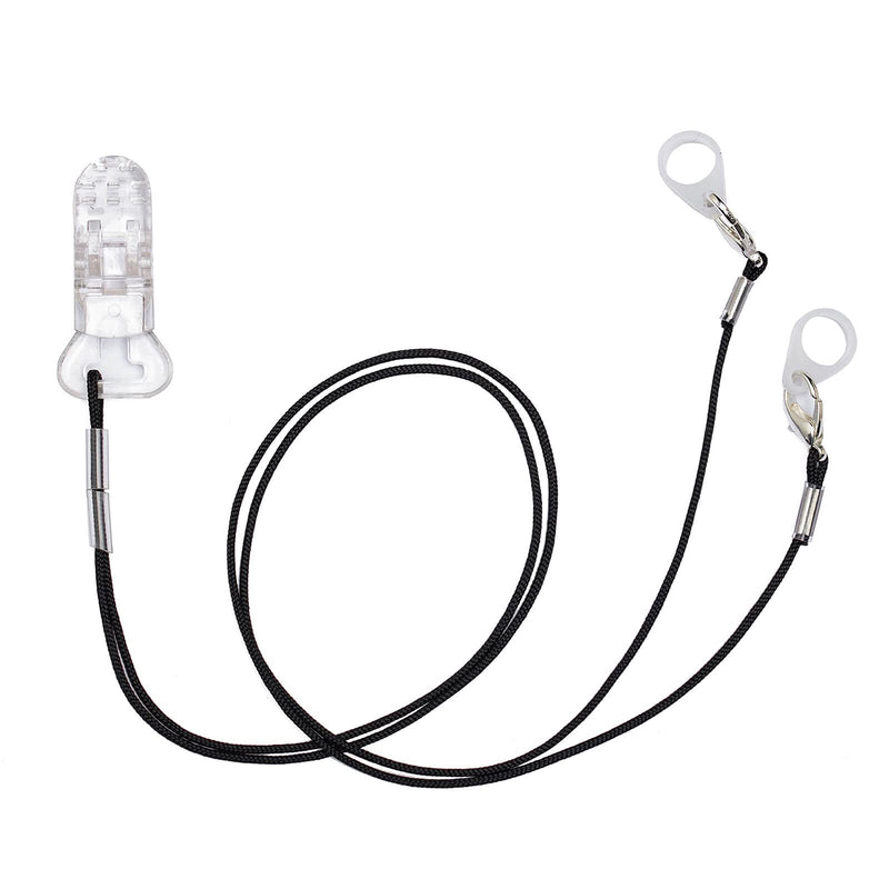 [Australia] - Hearing Aid Clip for Seniors Adults - Anti-Lost Lanyard Protector BTE Clip Holder Rope with Loops and Clip and Security Clip（Black） Black 