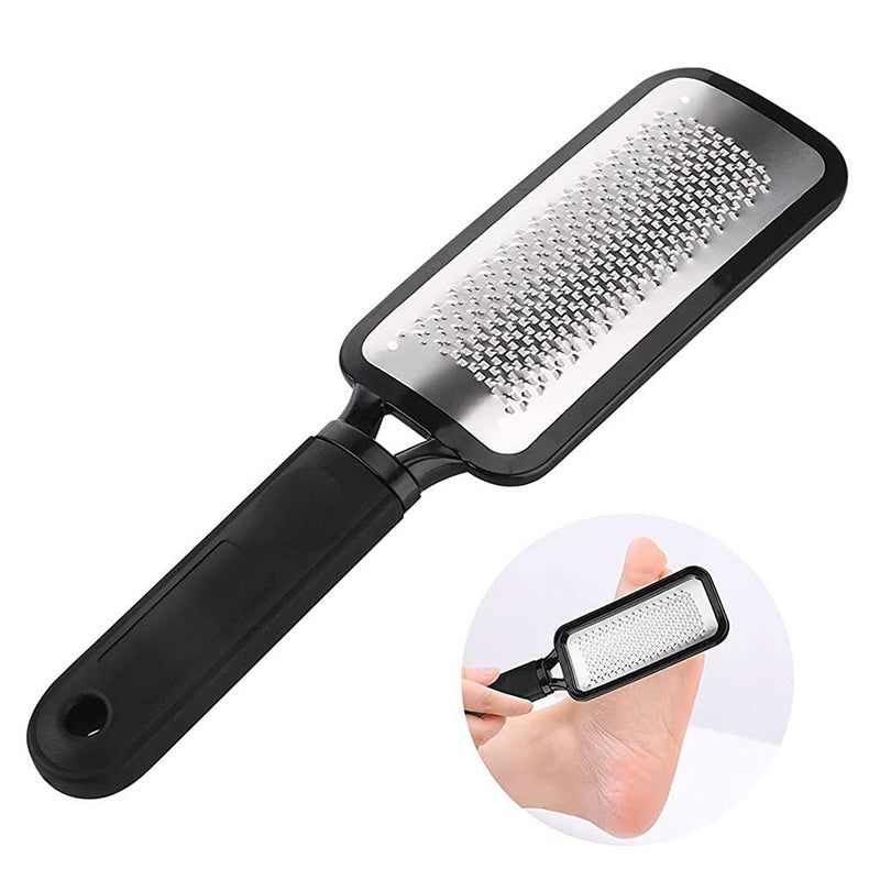 [Australia] - Colossal Foot File Scrub Rasp Grater Foot File Callus Remover Stainless Steel Pedicure Tools for Dead Skin (Black) Black 