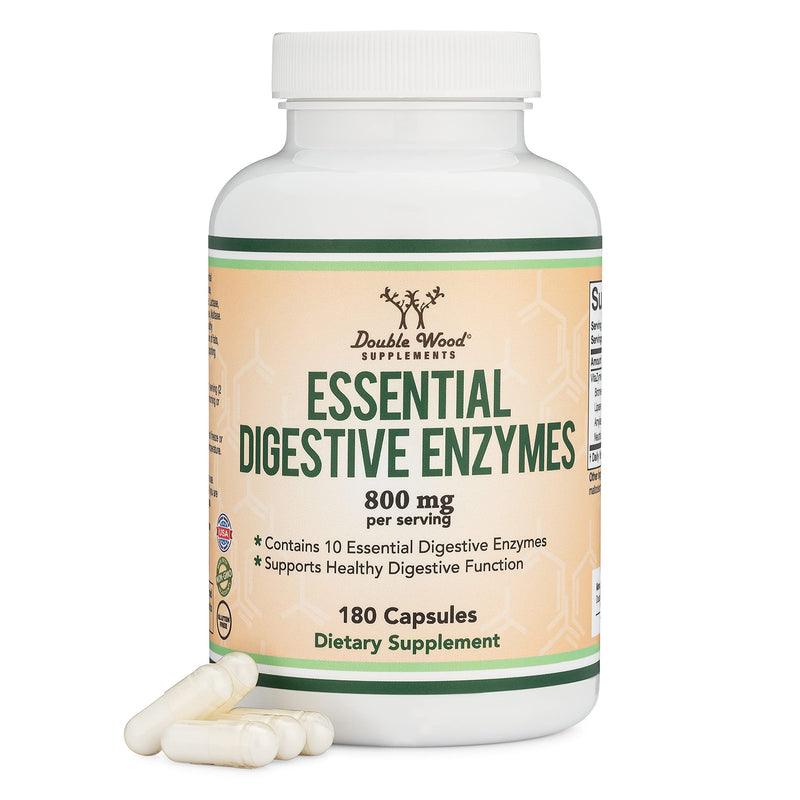 [Australia] - Digestive Enzymes - 800mg Blend of All 10 Most Essential Digestive and Pancreatic Enzymes (Amylase, Lipase, Bromelain, Lactase, Papain, Protease, Cellulase, Maltase, Invertase) by Double Wood 