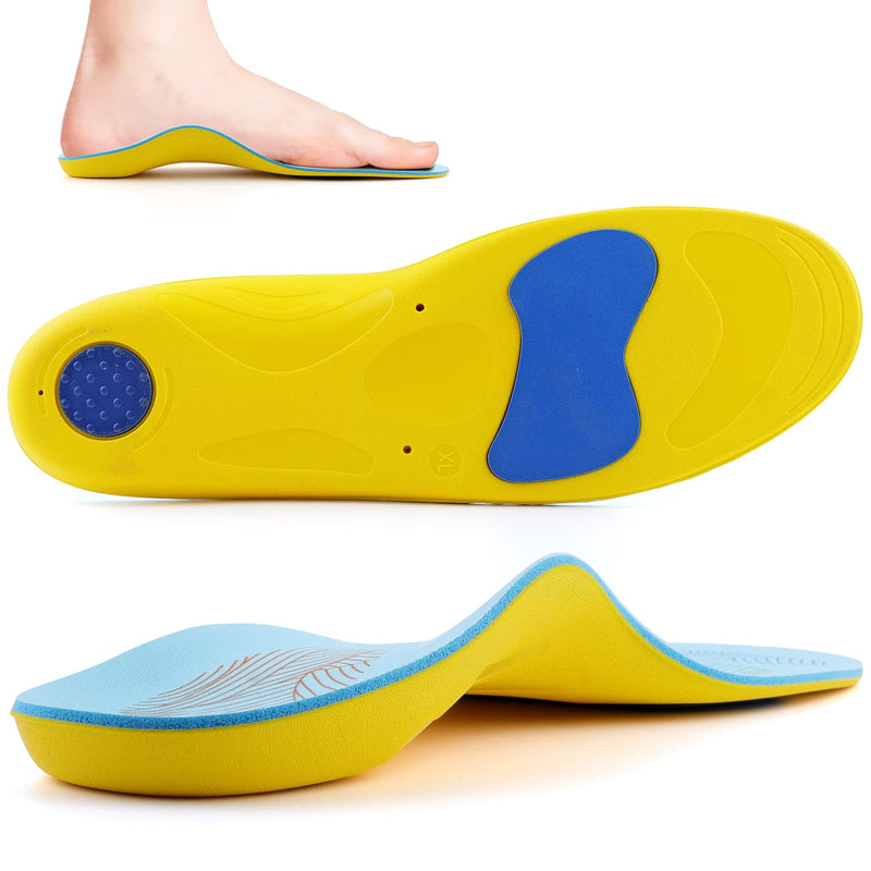 [Australia] - Walkomfy Pain Relief Orthotics,Plantar Fasciitis High Arch Support Insoles for Women Men,Orthotic Shoe Inserts for Flat Feet,Metatarsalgia,Heel Pain,Work Boots Running Gel Insoles for Standing All Day Blue L (Men 10-11.5/Women 12-13.5) 