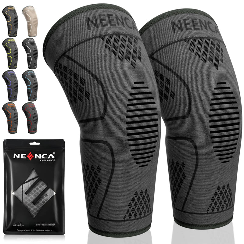 [Australia] - NEENCA 2 Pack Knee Brace, Knee Compression Sleeve Support for Knee Pain, Running, Work Out, Gym, Hiking, Arthritis, ACL, PCL, Joint Pain Relief, Meniscus Tear, Injury Recovery, Sports Medium 2 Pack - Black 