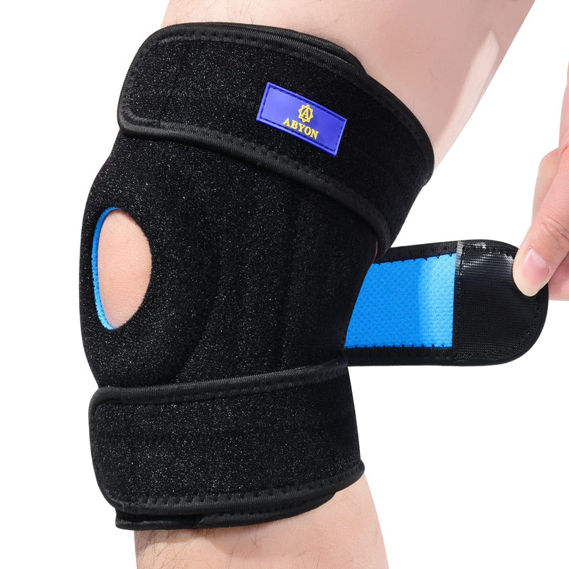 [Australia] - ABYON Plus Size Knee Braces for Meniscus Tears with Side Stabilizers for Men and Women Knee Pain,Relieves ACL, LCL, MCL Tendonitis, Arthritis Pain,or Joint Pain Relief.Non Slip Knee Support with Adjustable Straps XX-Large Black 