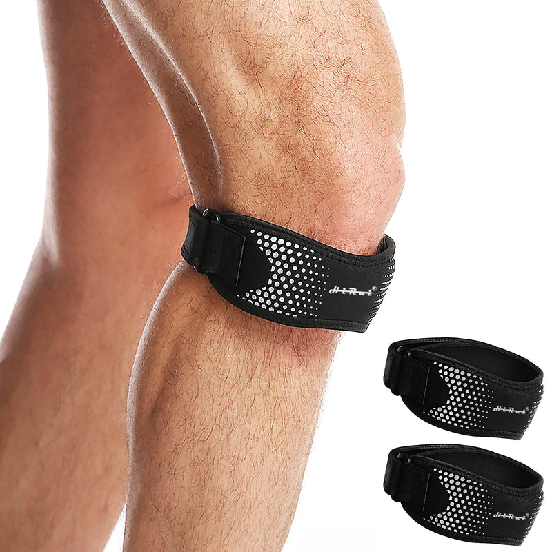 [Australia] - HiRui 2 Pack Patella Tendon Knee Straps, Knee Brace Knee Support Patellar Stabilizer for Running Hiking Tennis Jumping Arthritis Tendonitis Pain Relief, Joint & Muscles Protection-Adjustable (Gray) Gray 