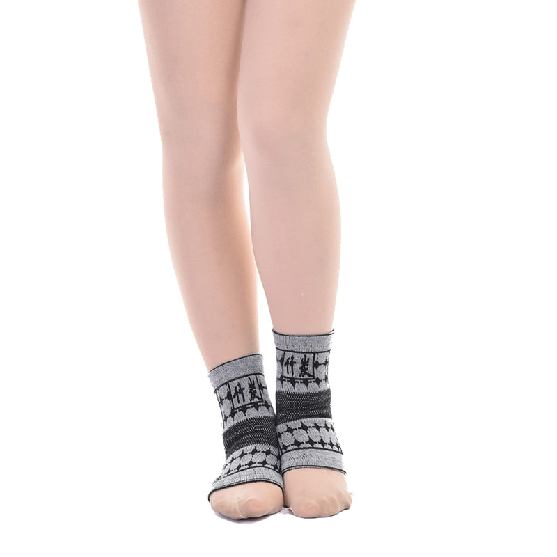 [Australia] - HSManLian 1 Pair AnkleSupport-Ankle Compression Sleeve for Women and Men Sprained Ankle, Running, Soccer, Volleyball, Sports ，Basketball Everyday Use Grey One Size 