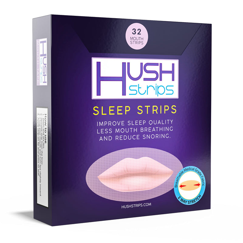 [Australia] - HUSH STRIPS 32 strips-"Made in Korea"Original and Snore Reducing Strips - Improve Sleep Quality with Professional Grade Mouth Strips - Snore Reducing mouth tape- Stop Mouth Breathing with Sleep Strips 