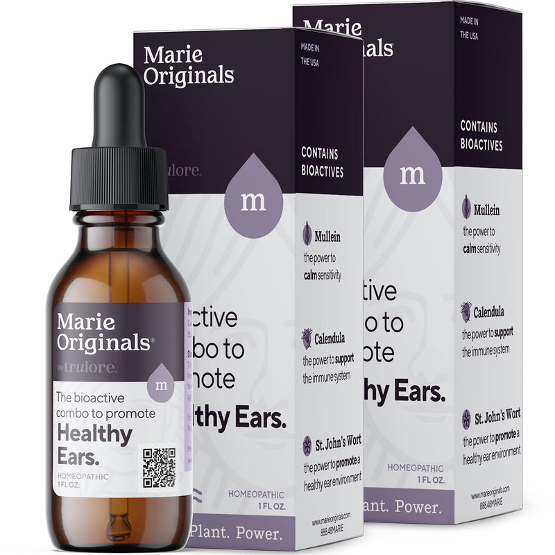 [Australia] - Organic Ear Oil for Ear Infections All Natural Eardrops for Infection Prevention Swimmer's Ear and Wax Removal - Kids Adults Baby Dog Earache Remedy - with Mullein, Garlic | Marie Originals (2 Pack) 2 Fl Oz (Pack of 2) 