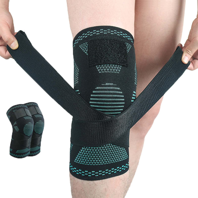[Australia] - TOOWOOT Knee Brace Compression Knee Sleeve with Strap for Arthritis Pain and Support, Running, Basketball, MCL, Jogging for Men and Women Medium 