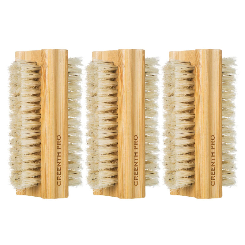 [Australia] - GREENTH PRO Bamboo 100% Boar Bristle Nail Brush-3PCS Wooden Nail Scrub Brush for Toes and Nails,Cleaning Nail Brush 