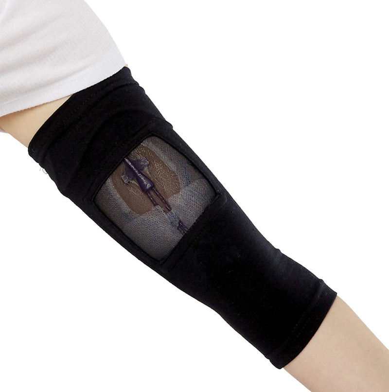 [Australia] - Care+Wear Long PICC Line Cover - Ultra-Grip Antimicrobial PICC Line Covers for Upper Arm That Provides Comfort, Security and Breathability with Mesh Window (XX-Small, Black) 2X-Small (Pack of 1) 
