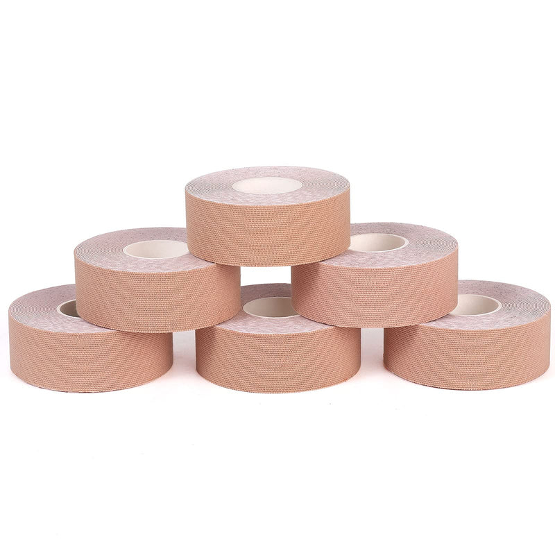 [Australia] - Kinesiology Tape Kinetic Tape (6 Rolls) Waterproof Athletic Sports Tape Physio Tape for Knees, Shoulder, Ankles, Elbow, Pain Relief,Joint Support and Recovery Uncut 1inch 16.4ft Roll (Beige) Beige 1 Inch 6 Rolls 