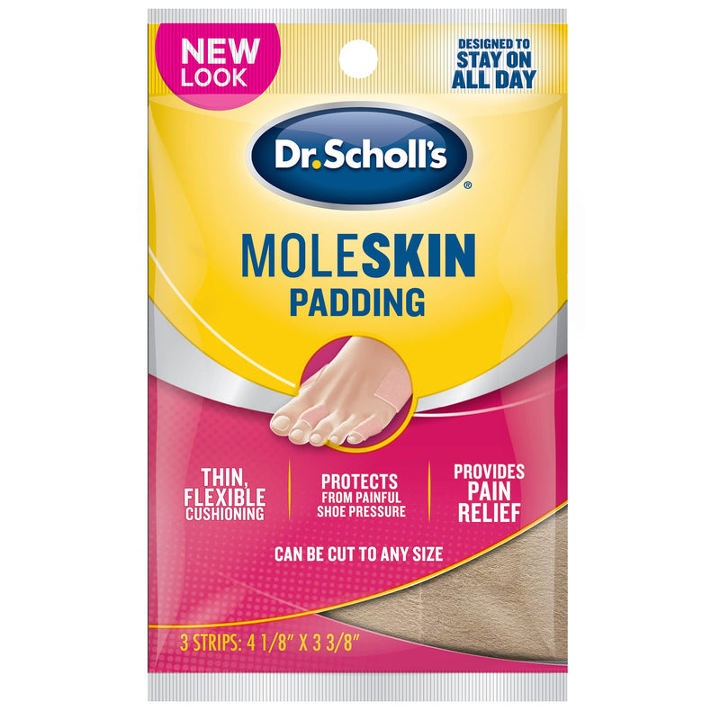 [Australia] - Dr. Scholl's Moleskin Padding, 3 Strips, Can Be Cut to Any Size New Packaging 