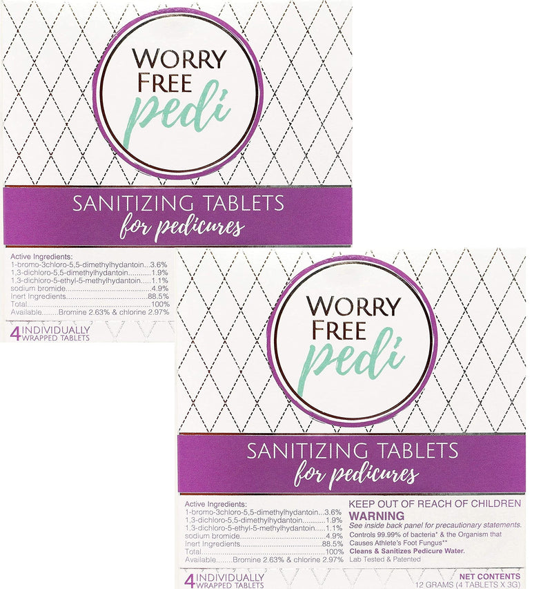 [Australia] - Worry Free Pedi - Pedicure Tablets for Rejuvenating Feet and Toes, Prevent Toenail Issues, Athletes Foot, Odor and Dry Cracked Feet 4 Count (Pack of 2) 
