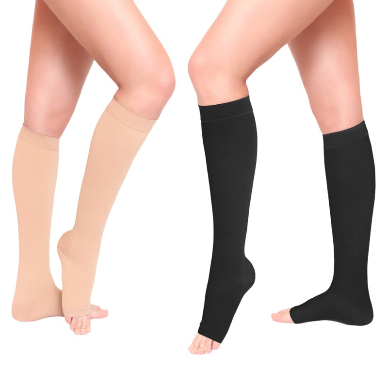 [Australia] - KEVVI - Knee High Support Hose Compression Socks 20-30 Medical Support Hose Compression Stockings for Women Ted Hose 2 pairs Small 