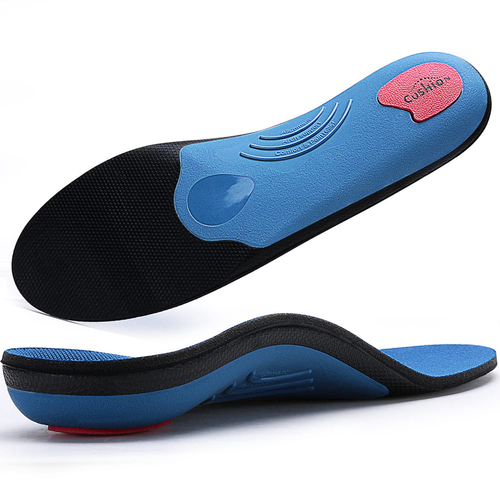 [Australia] - PCSsole Heavy Duty High Arch Support Insoles,210+lbs Orthotic Insoles，Work Boot Shoe Insert for Plantar Fasciitis, Heel Pain, Pronation, Flat Feet, Foot Pain Relief 29cm Mens 10-10 1/2 | Womens 12-12 1/2(11.42")(290MM) Blue 