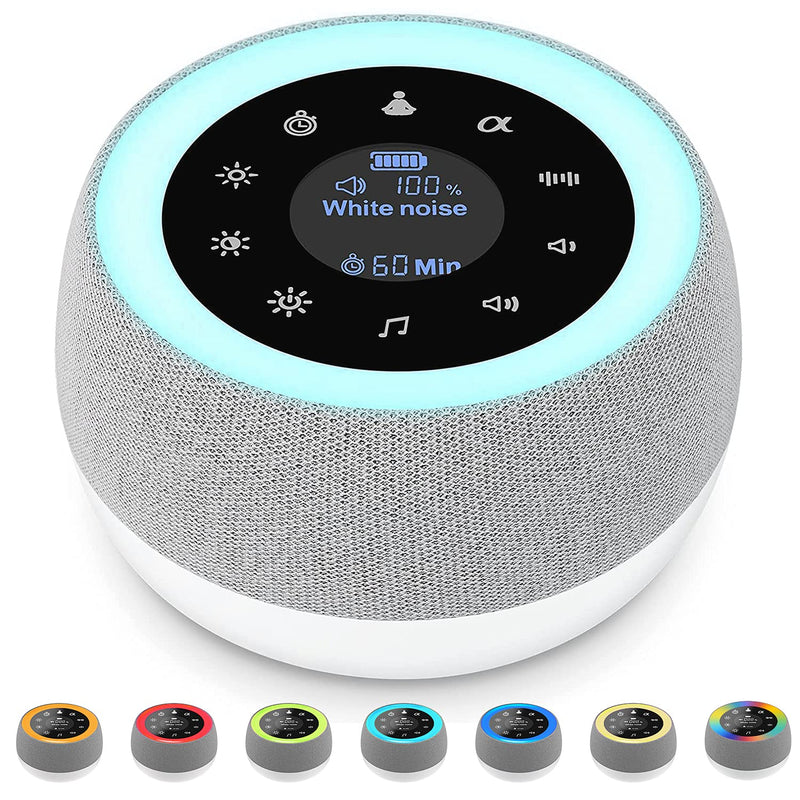 [Australia] - [2 in 1] White Noise Machine Baby, Portable Sound Machine Baby for Adults Kids with Night Light, 32 Soothing Sounds, USB Rechargeable & Headphone Jack, Sleep Sound Machine for Sleeping,Travel,Office 